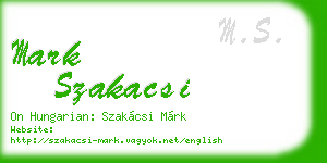 mark szakacsi business card
